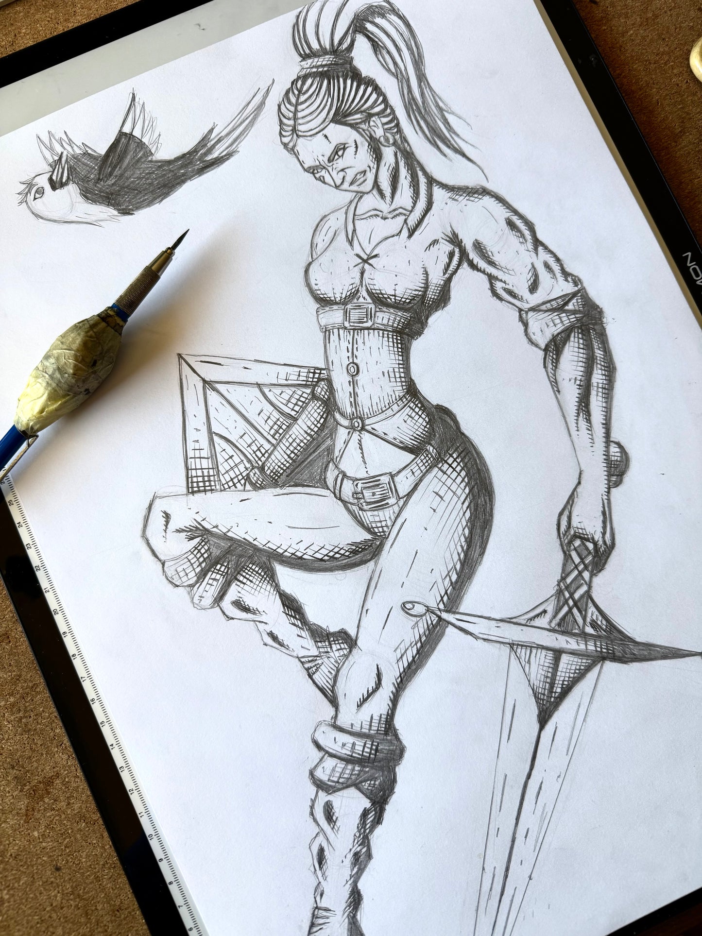 Kriegerin mit Elster